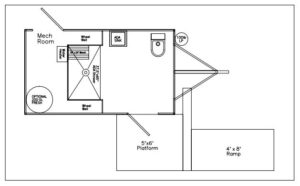 ADA Shower and Restroom Combo Trailer Floor Plan
